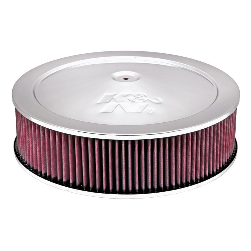 K&N luchtfilter rond - 130mm aansluiting, 356mm diameter, 95mm hoogte, 32mm drop base (60-1290)