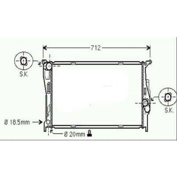 Radiator BMW E90/E91 05->> 600x345x30mm 170 KW DIESEL