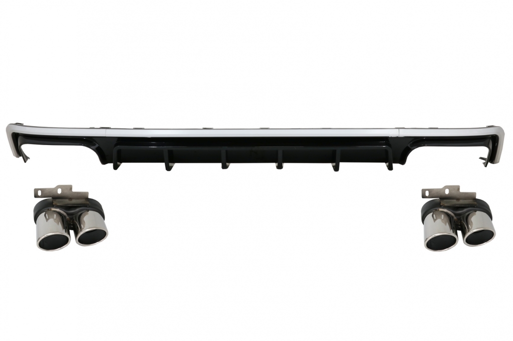 Diffusor Audi A6 S-Line C8 Zilver incl. sierstukken Chroom