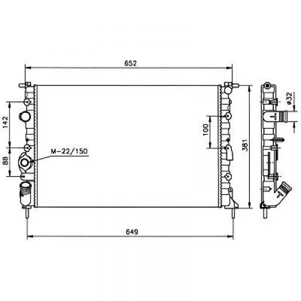Radiator MEGANE 97-08.02 632x378x28 1.6 /2.0/1.9DTI/DCI -AC