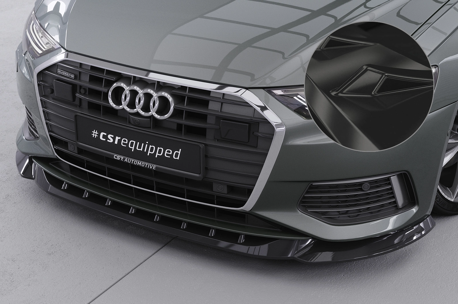 Voorspoiler Audi A6 C8 Glans Zwart van CSR Automotive (2018-2023)