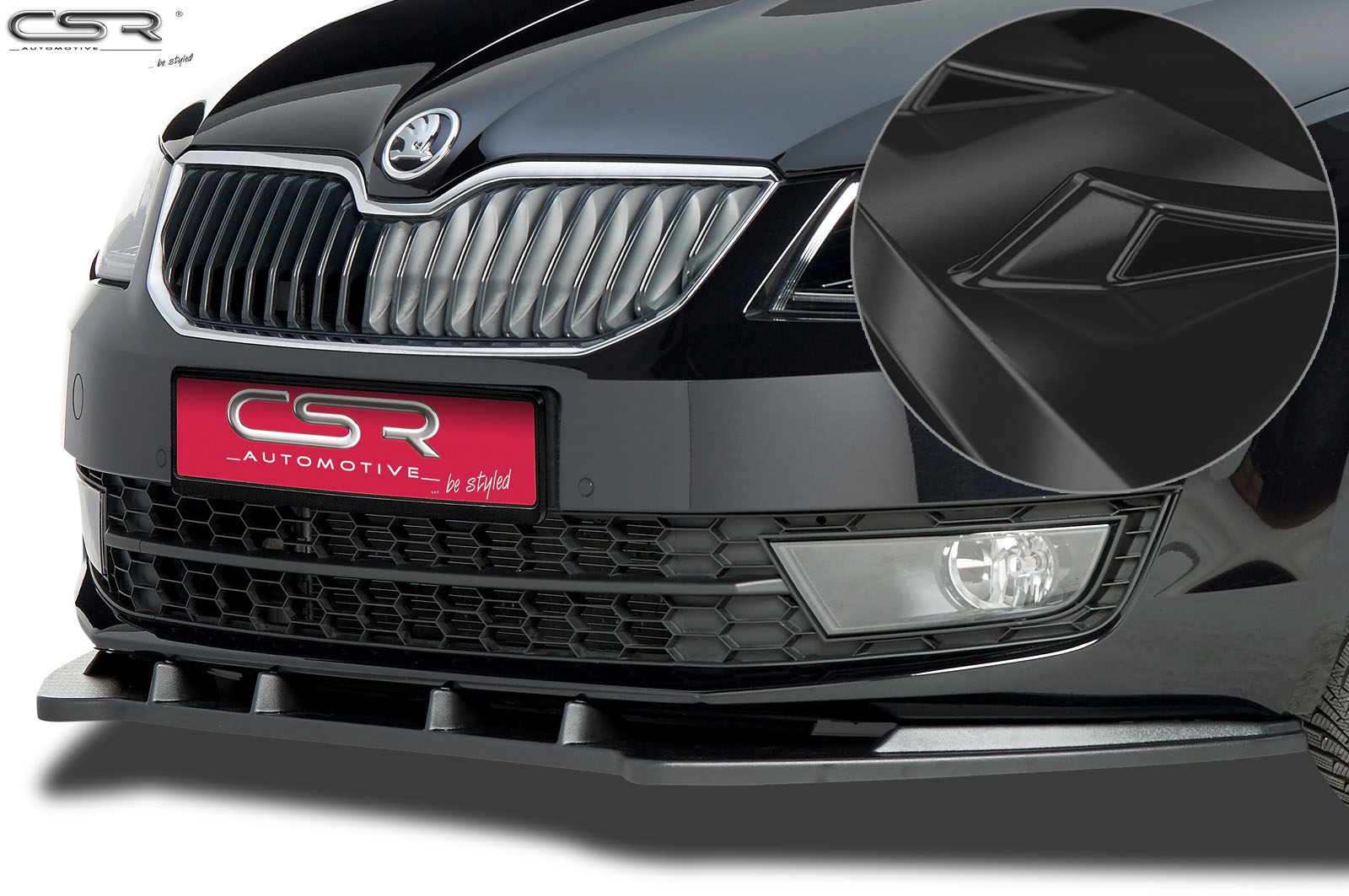 Voorspoiler Skoda Octavia 3 Typ 5E Glans Zwart – 2012–2016