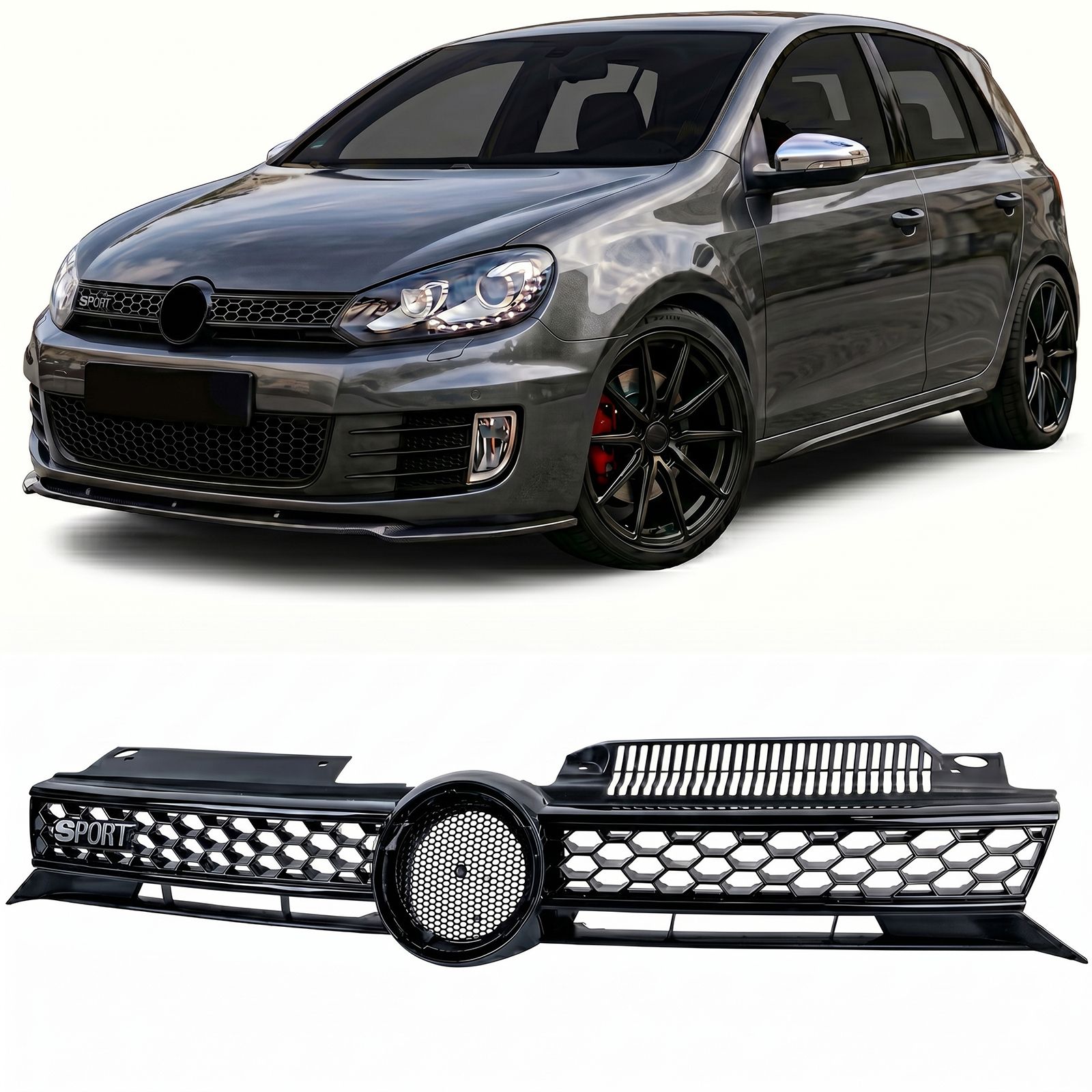 Grill VW Golf VI GTI Glans Zwart
