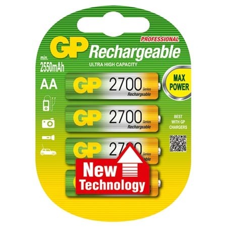 GP 1,2V 4x Batterijen 'NiMH/ AA 2700mAh'