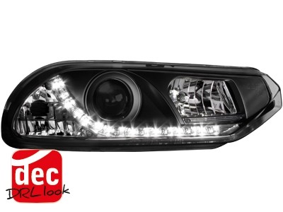 Koplampen Alfa Romeo 156 LED Devil Eyes DRL look Zwart
