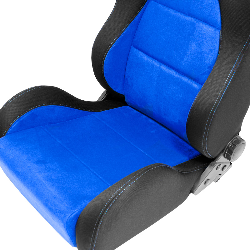 Sportstoel 'Eco Soft' - Zwart/Blauw - Dubbelzijdig verstelbare rugleuning - incl. sledes