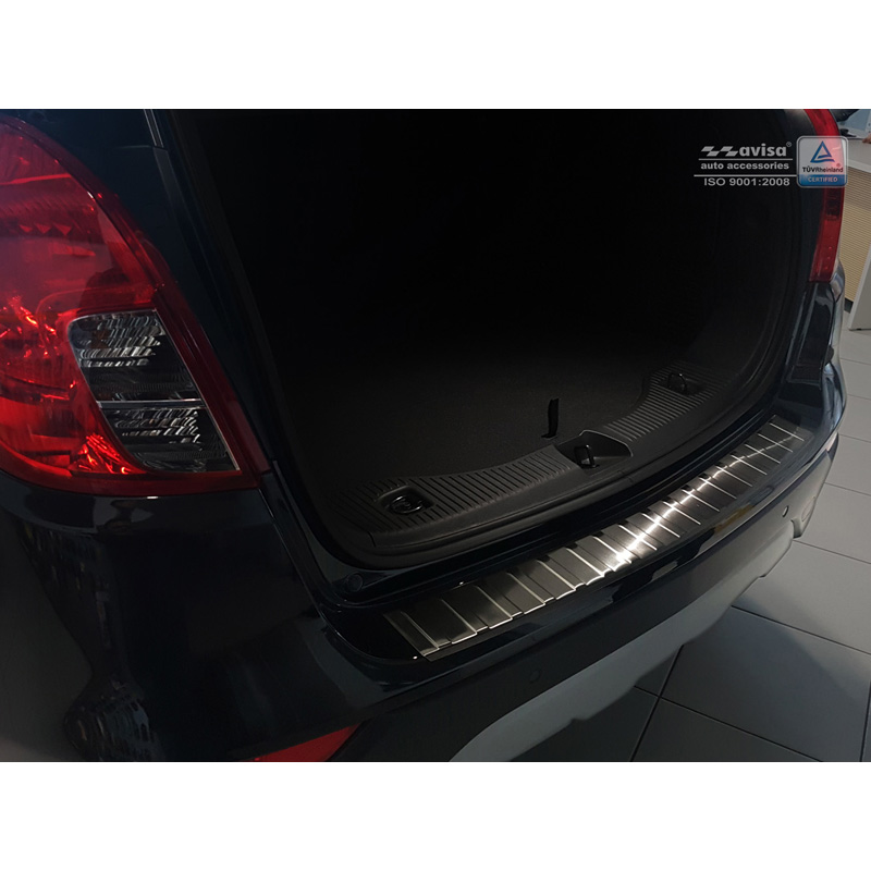Zwart RVS Achterbumperprotector  Opel Mokka X 2016- 'Ribs'