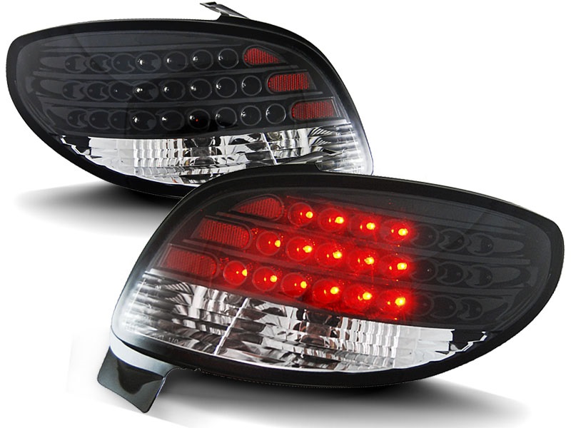 Achterlichten Peugeot 206 LED zwart