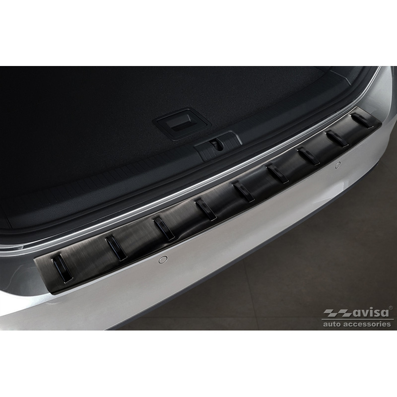 Zwart RVS Achterbumperprotector  Volkswagen Golf VII Variant incl. Alltrack 2012-2017 'STRONG EDITION'