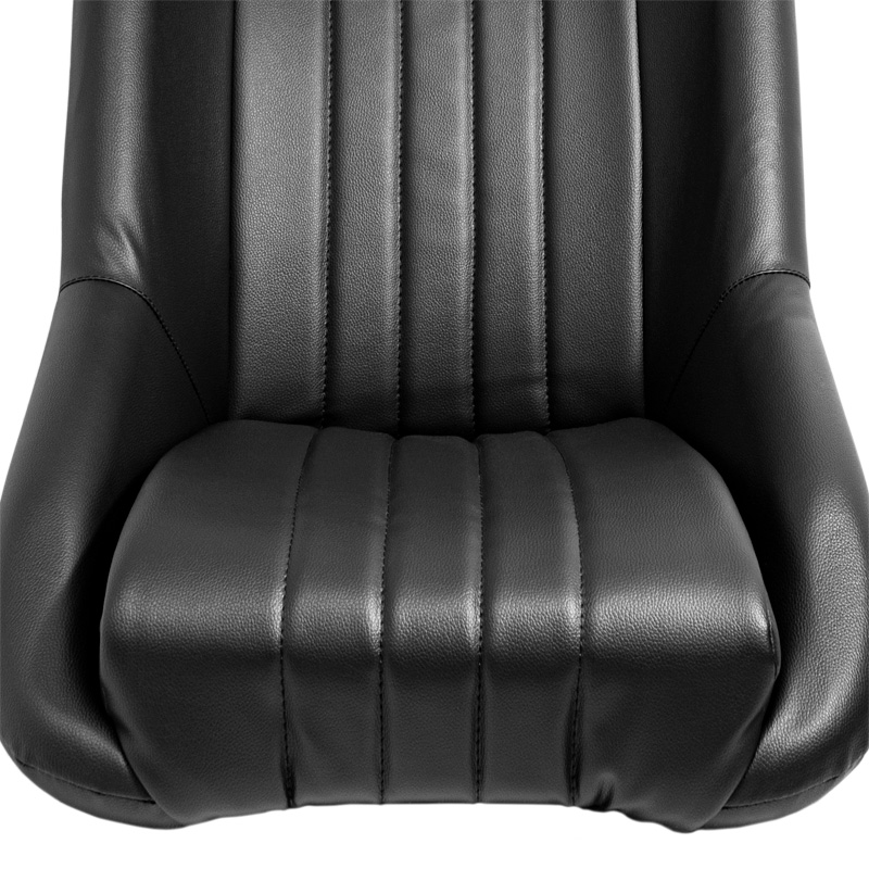 Sportstoel 'Classic' - Zwart Kunstleder - Vaste rugleuning + Hoofdsteun - incl. sledes