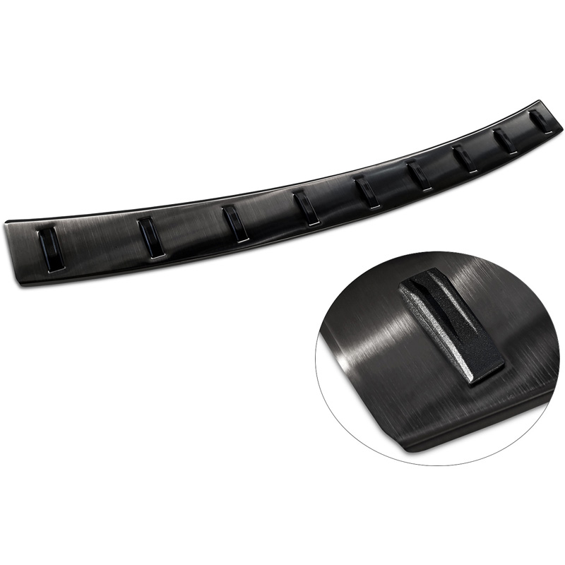 Zwart RVS Achterbumperprotector  BMW 3-Serie (F31) Touring (incl. M-Pakket) 2012-2015 & Facelift 2015-2019 'STRONG EDITION'