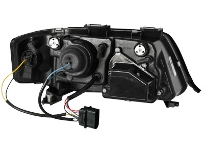 Koplampen Audi A6 01-04 Devil Eyes DRL look zwart