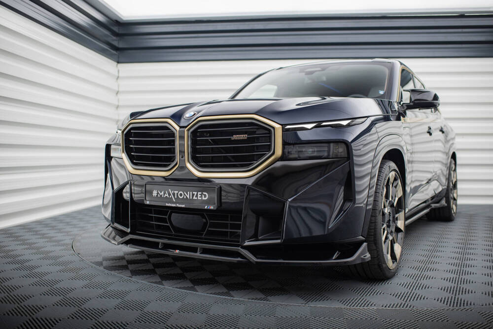 Voorspoiler BMW XM G09 Maxton Glans Zwart V.1