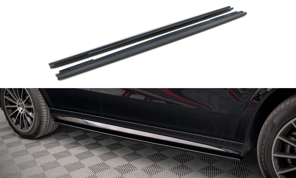 Zijskirts Mercedes GLE C167 AMG Pakket Coupe / SUV Maxton Glans Zwart