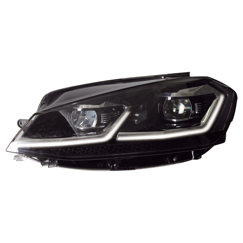 Set Koplampen  Volkswagen Golf VII Facelift (7.5) 2017- - Zwart - incl. Dynamic Running Light