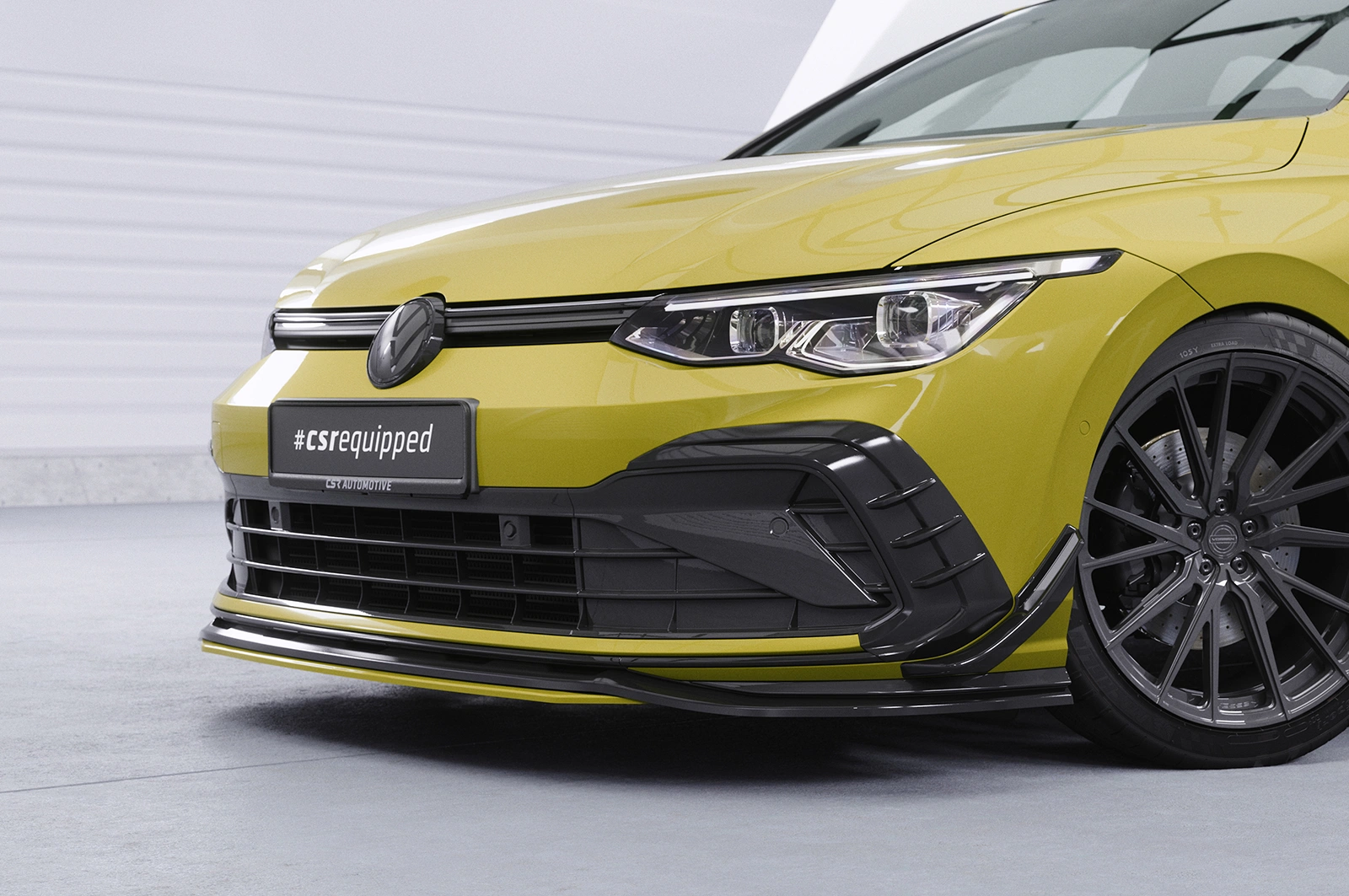 Voorspoiler VW Golf 8 glans zwart