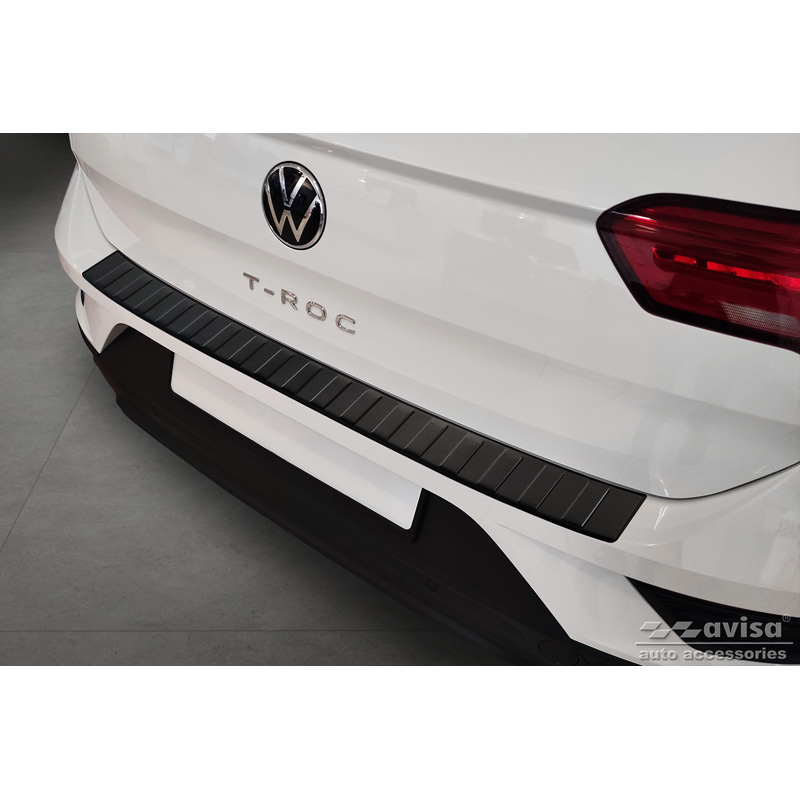 Matzwart RVS Achterbumperprotector  Volkswagen T-Roc 2017-2022 & Facelift 2022- incl. Cabrio 'Ribs'
