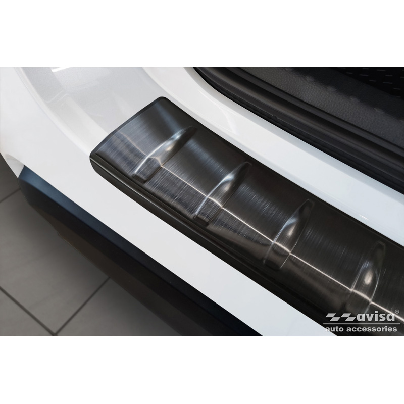Zwart RVS Achterbumperprotector  Mazda 2 Hybrid 2022- 'Ribs'