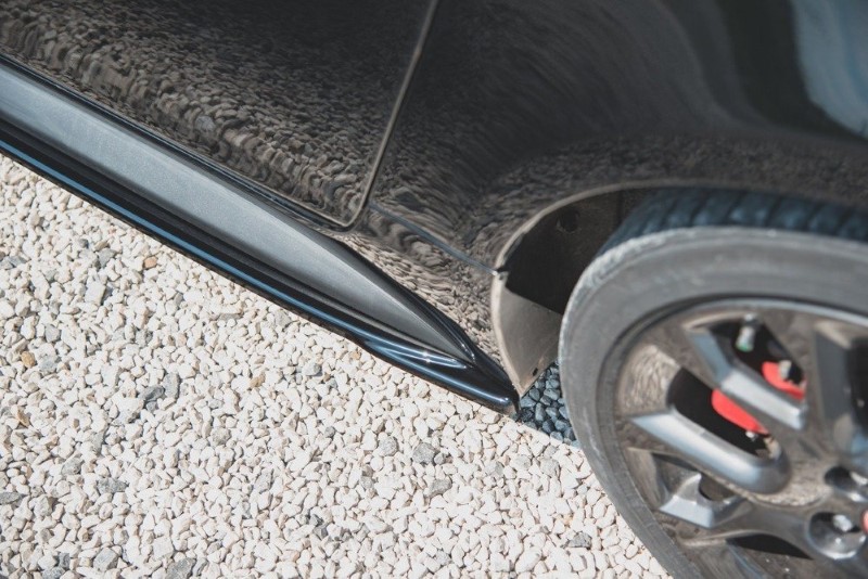 Zijskirts Diffusers Fiat 124 Spider Abarth Glanzend Zwart