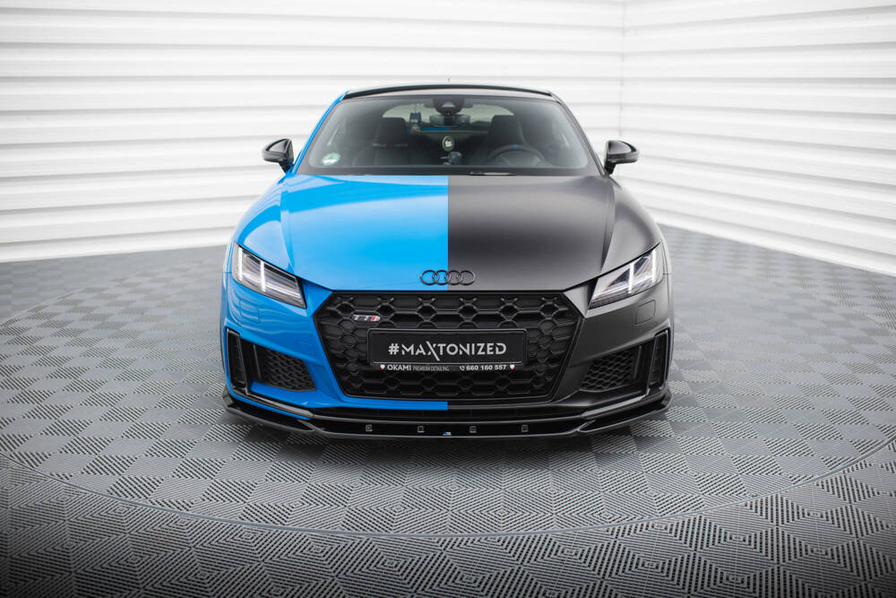 Voorspoiler V.2 Audi TT S-Line / TTS 8S FL Maxton Glans Zwart
