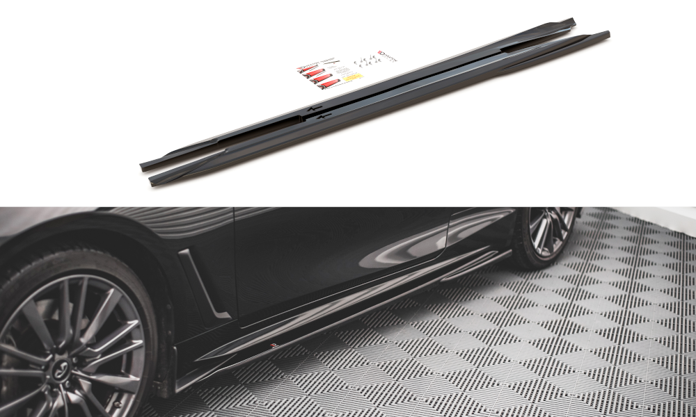 Zijskirts Diffusers Infiniti Q60 S MK2 Glanzend Zwart