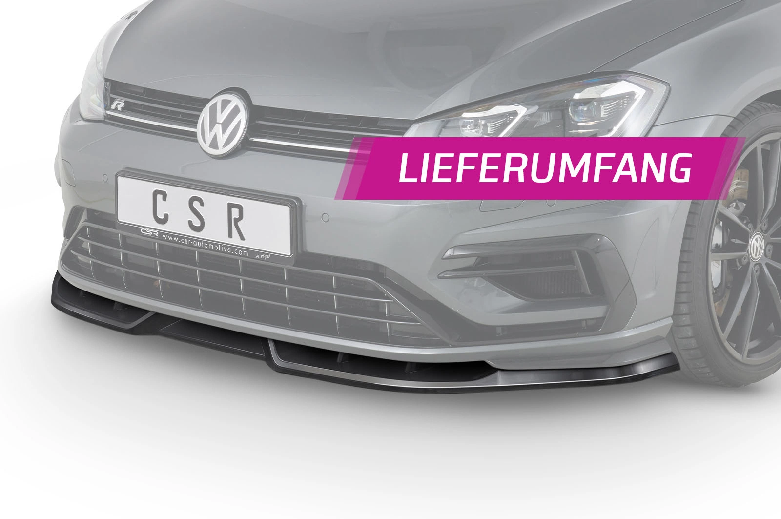 Voorspoiler VW Golf 7 R Glans Zwart – 2017–