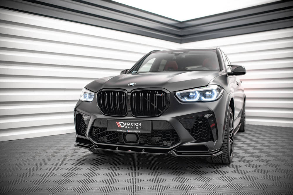 Voorspoiler V.1 BMW X5M G05 Maxton Glans Zwart