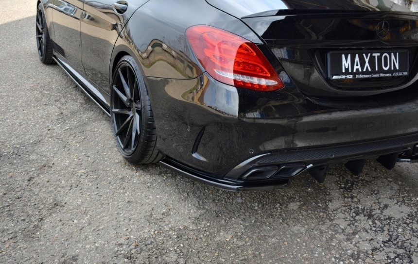 Zijdiffusers Mercedes C43 AMG W205 Maxton Design glans zwart