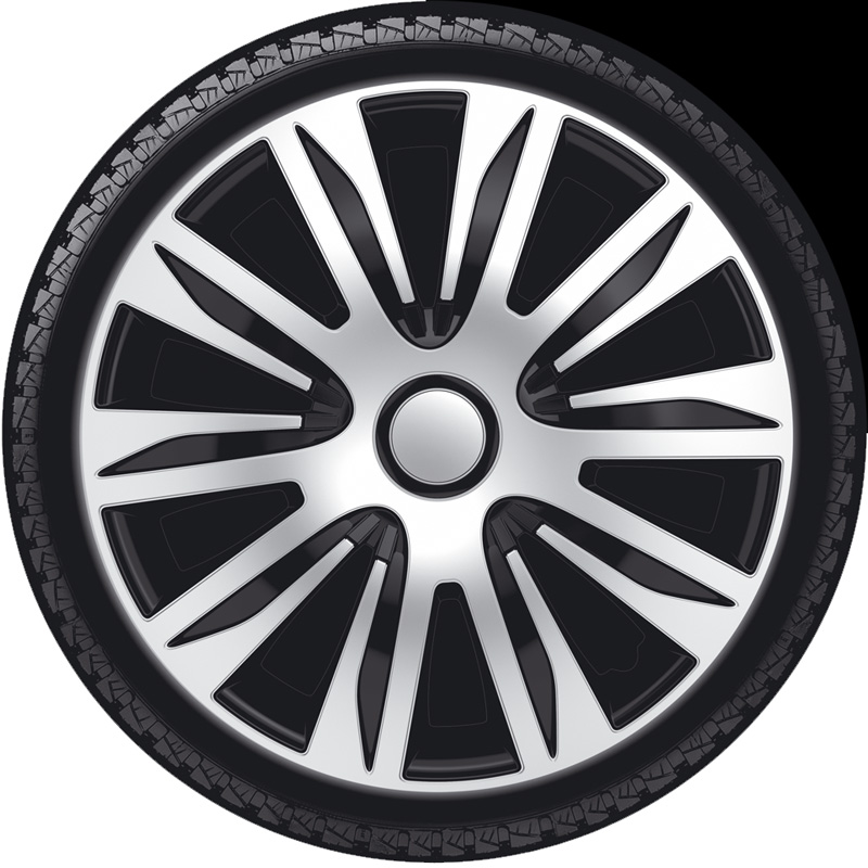 4-Delige Wieldoppenset Nardo 14-inch zilver/zwart