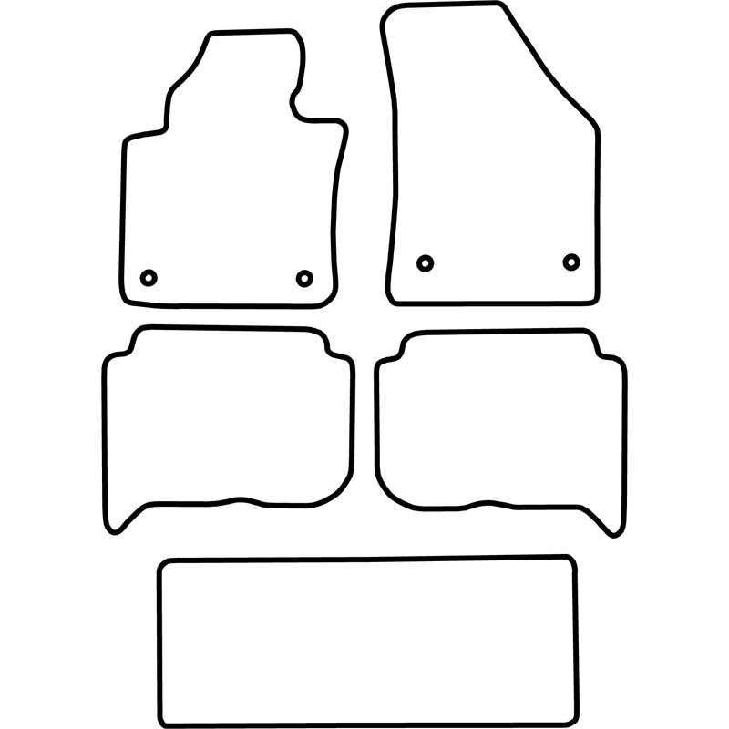 Automatten Velours  Volkswagen Touran 2003-2007 (7-Personen)