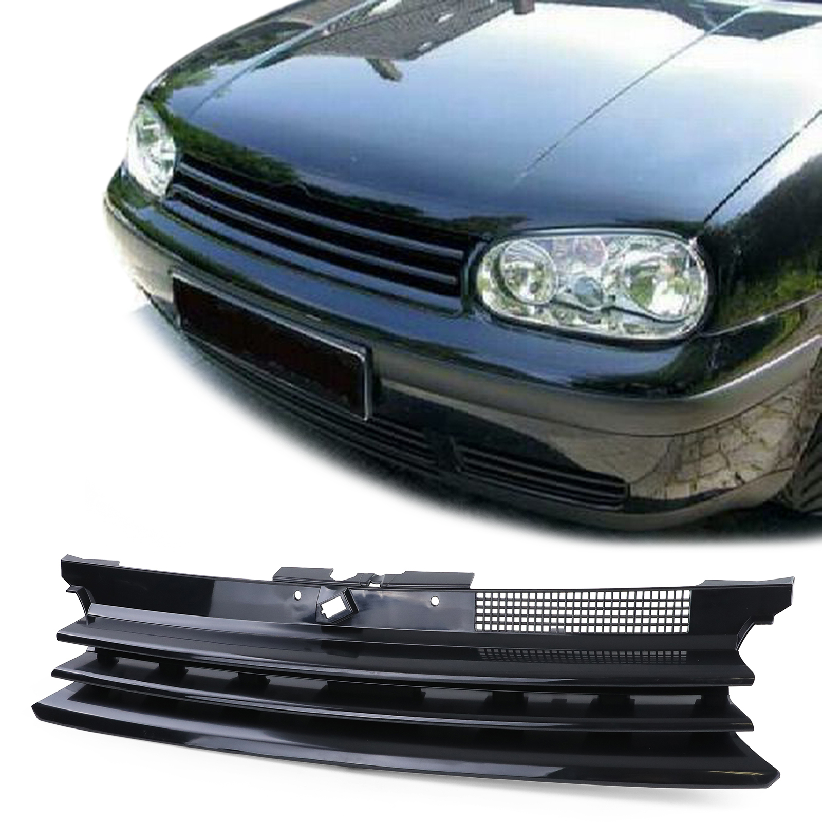 Grill VW Golf IV met onderrand zwart