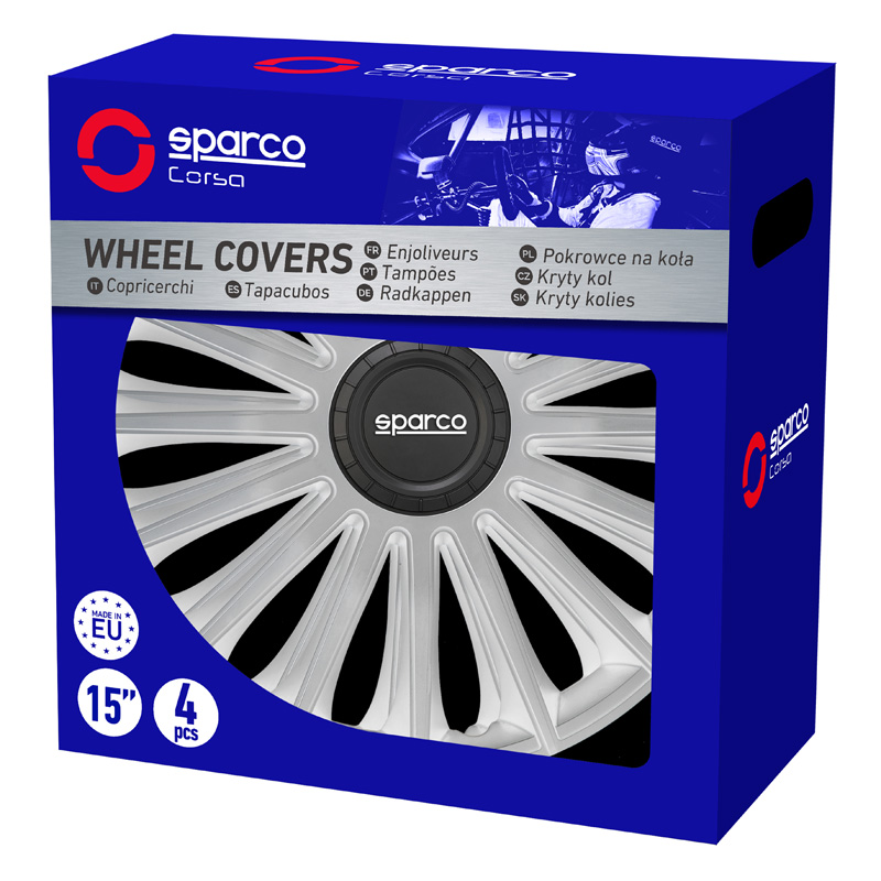 Sparco Wieldoppen Treviso - 13-inch - Zilver - Set van 4 stuks