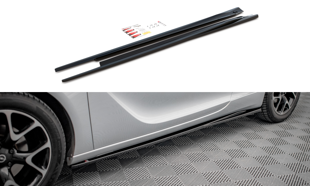 Zijskirts Opel Astra J GTC OPC-Line Maxton Glans Zwart
