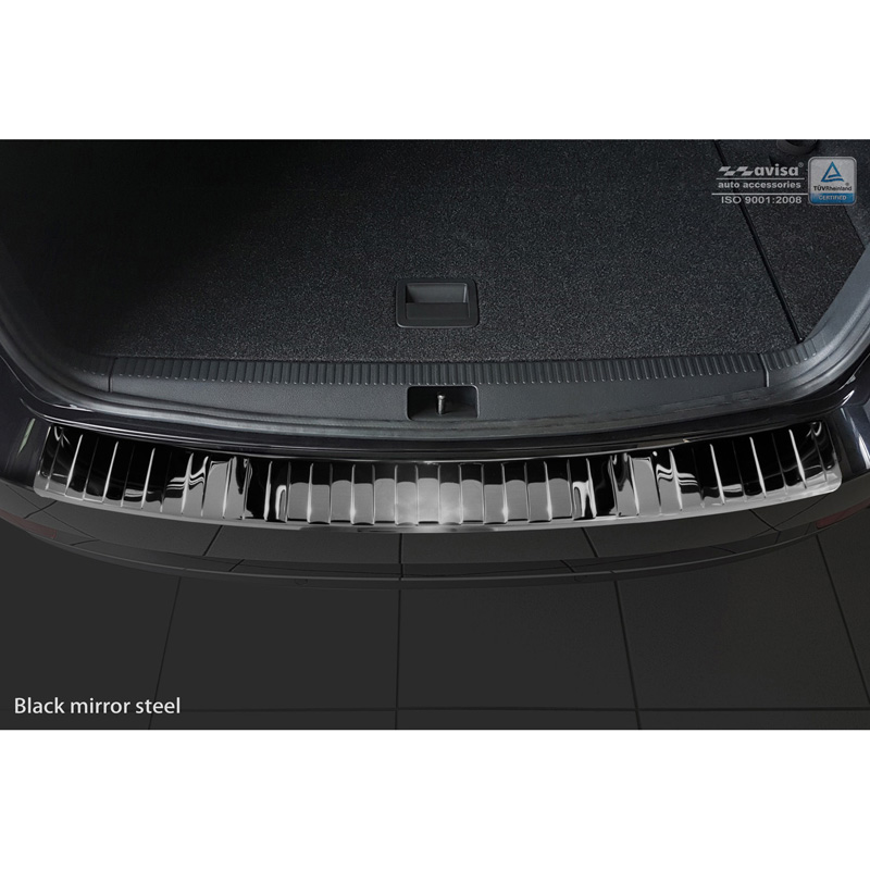Zwart-Chroom RVS Achterbumperprotector  Skoda Octavia III Kombi Facelift 2017-2020 'Ribs'