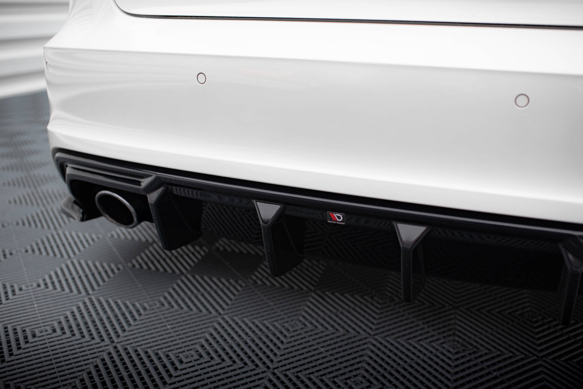 Achter Diffuser Audi A3 S-Line Sportback 8V Maxton Glanzend zwart