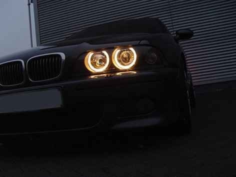 Koplampen BMW E39 Angel Eyes zwart