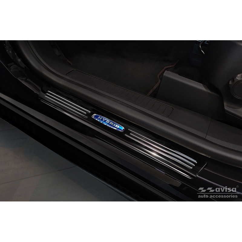 Zwart RVS Instaplijsten  Ford Kuga III 2019-2024 & FL 2024- 'Hybrid' - 4-delig