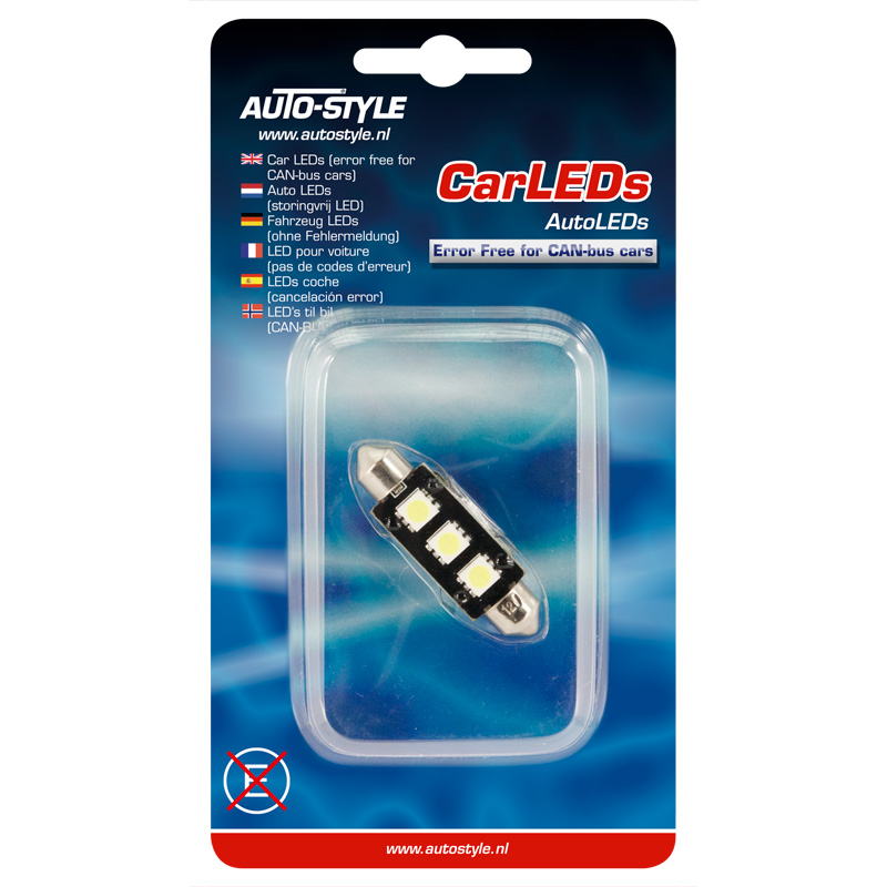 Festoon Lamp 3Q SMD Xenon-Optiek 11x43mm 12V, per stuk, met CAN-bus ondersteuning