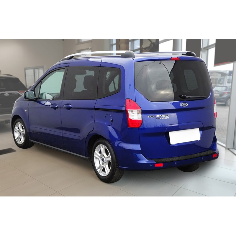 Matzwart Aluminium Achterbumperprotector  Ford Tourneo Courier/Transit Courier 2014- 'Riffled Plate'