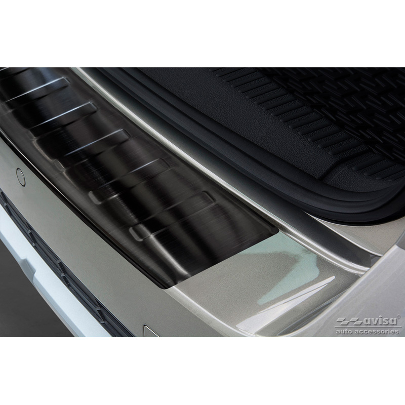 Zwart RVS Achterbumperprotector  Skoda Octavia III Scout 2014-2020 'Ribs'