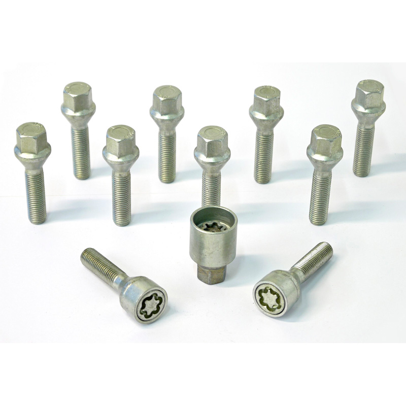 H&R Wielboutenset konisch M12x1.50 - Lengte 55mm - 10 stuks - incl. wielsloten