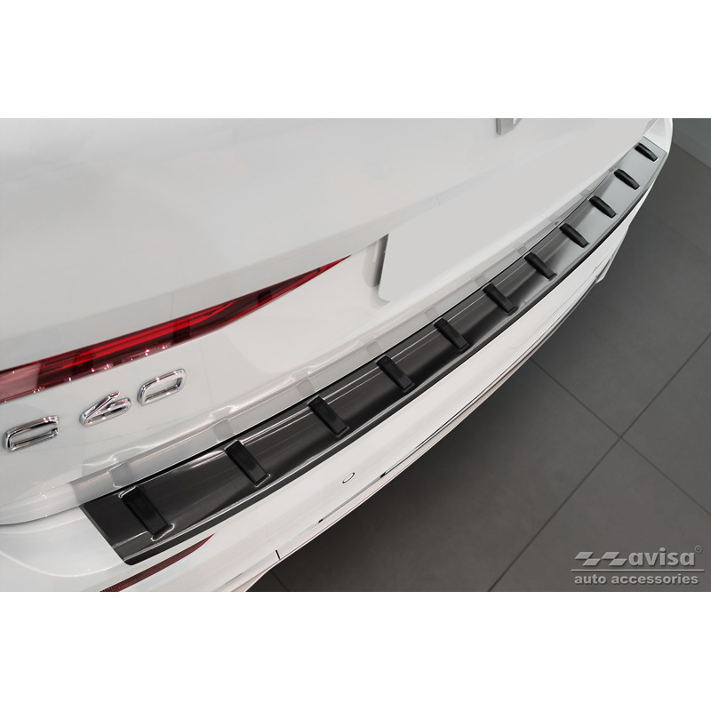 Zwart RVS Achterbumperprotector  Volvo XC60 II 2017-2021 & Facelift 2021- (incl. R-Design) 'STRONG EDITION'