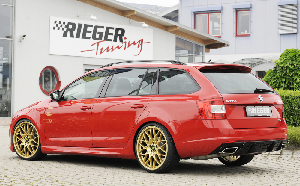 Achterbumper Diffusor Glossy Black Skoda Octavia RS 5E