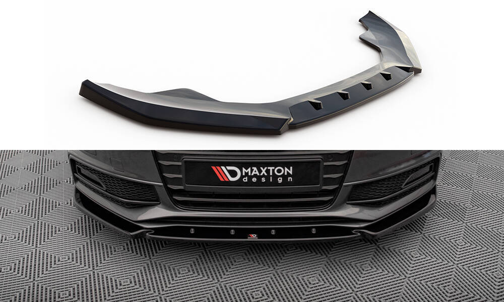 Voorspoiler V.3 Audi A4 S-Line / S4 B8 FL Maxton Glans Zwart