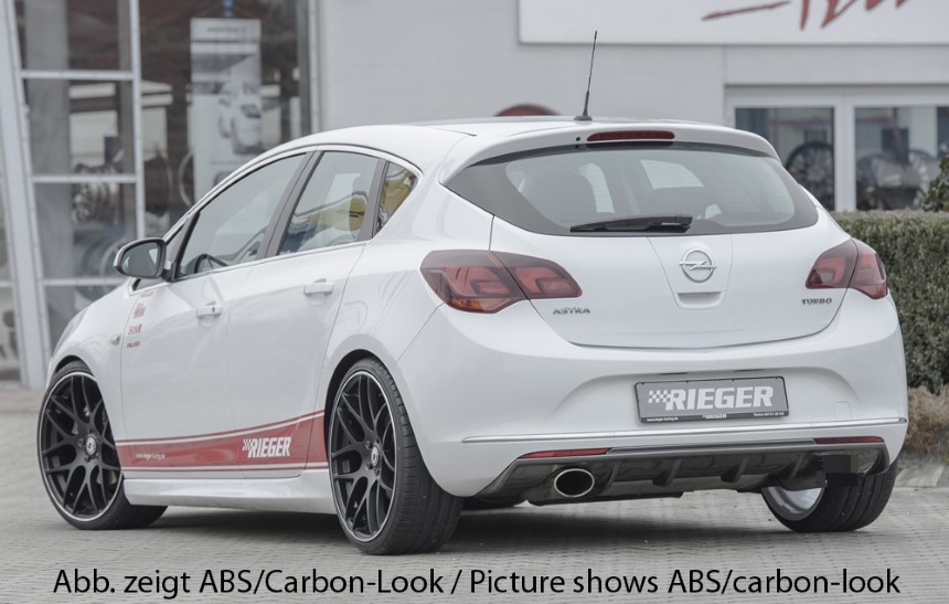 Achterdiffuser Opel Astra J Rieger uitlaat links glans zwart