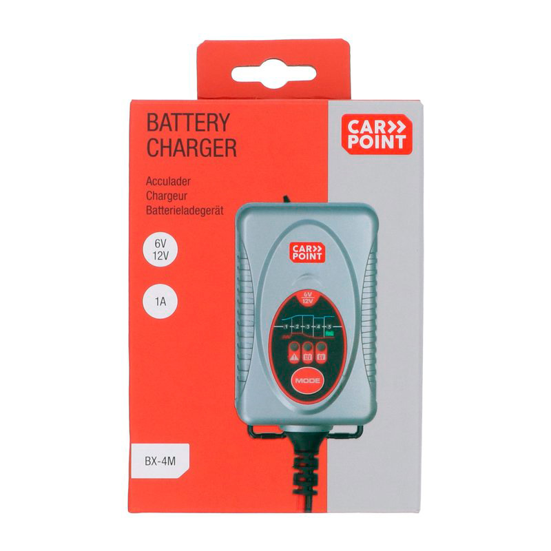 Carpoint BX-4M 6V/12V Acculader 1 Ampère