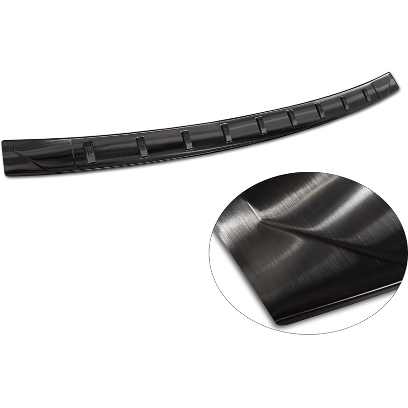 Zwart RVS Achterbumperprotector  Volvo V90 II 2016- (incl. Cross Country) 'STRONG EDITION'