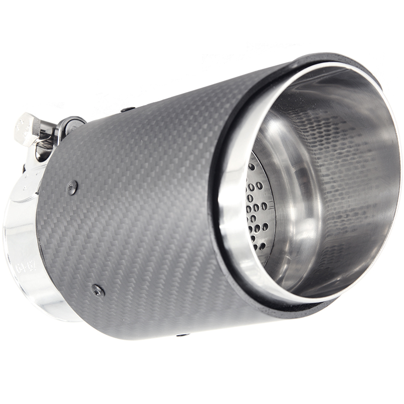 Uitlaatsierstuk RVS/Carbon 'AK-Look' - 89mm - lengte 120mm - 63mm aansluiting