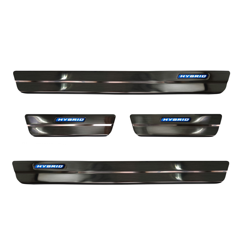 Zwart RVS Instaplijsten  Toyota Corolla XII Limousine/Hatchback/Touring Sports 5-Türer 2019- & Toyota Corolla Cross 2022- & Suzuki Swace Combi 2020- 'Hybrid' 4-delig