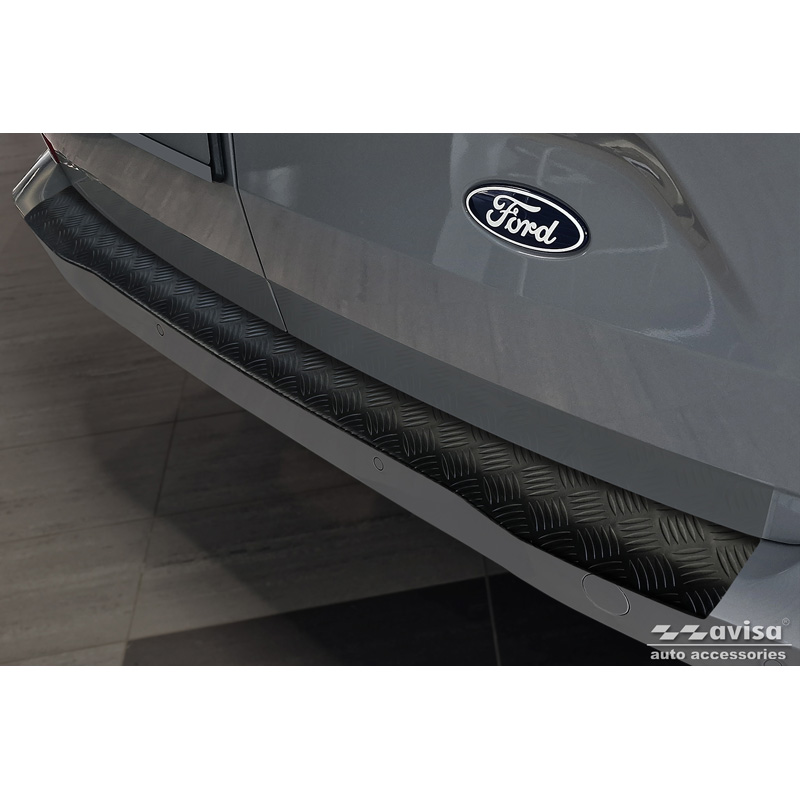 Matzwart Aluminium Achterbumperprotector  Ford Transit Custom & Tourneo Custom (V710) 2023- / Volkswagen Transporter T7 2024- 'Riffled Plate'